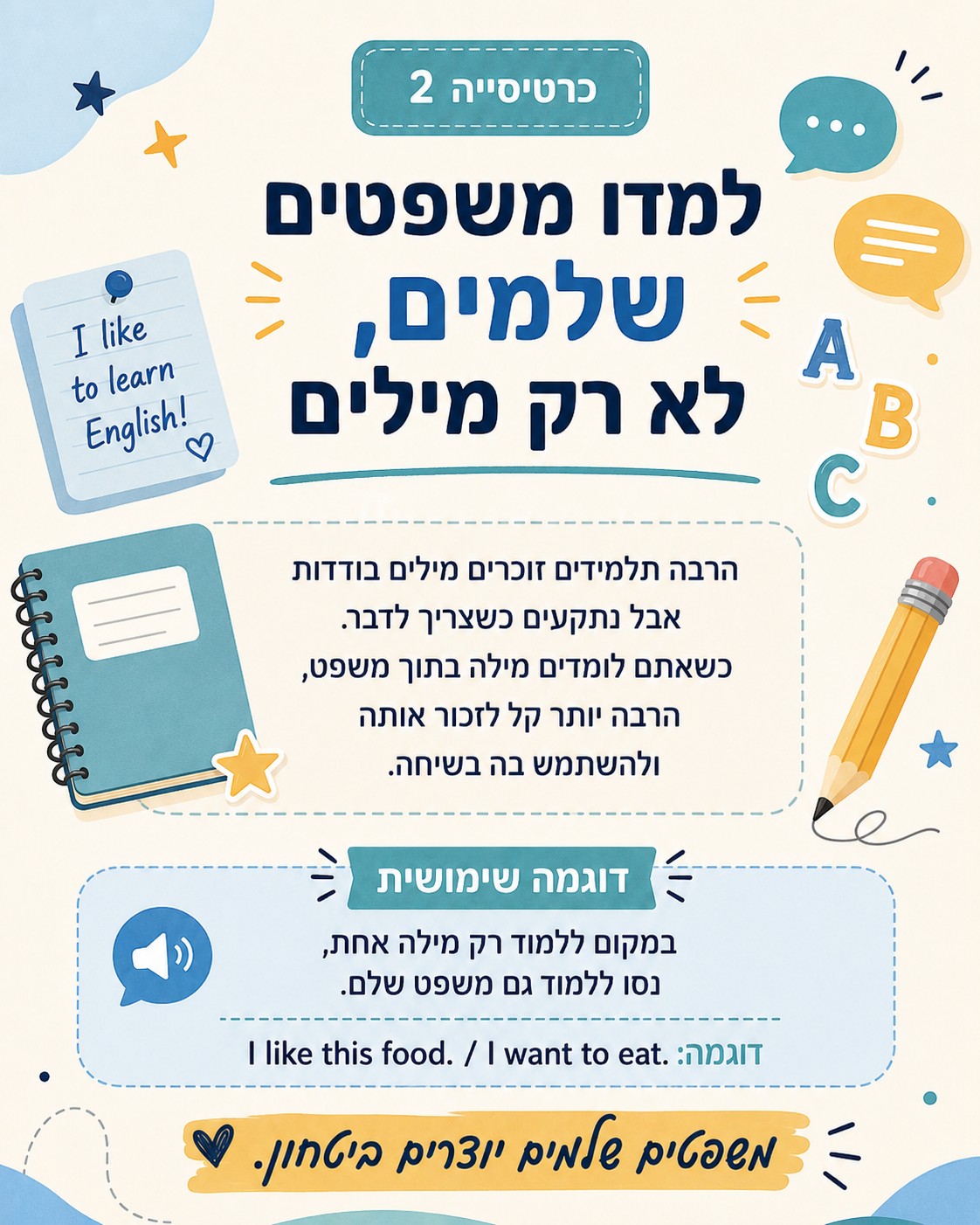 הפער הנפוץ בכיתה ו הילד מבין קצת, אבל לא מצליח להשתמש באנגלית