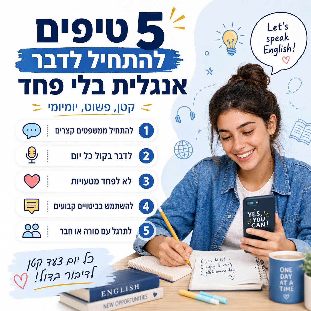 פחד לדבר באנגלית