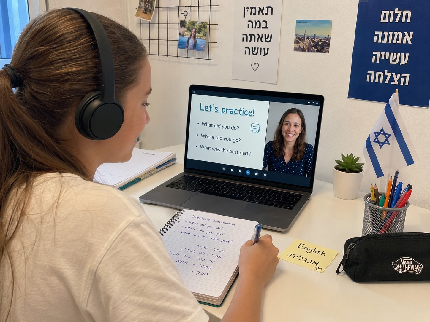קורס אנגלית למתחילים אישי באינטרנט אחד על אחד עם מורה פרטי