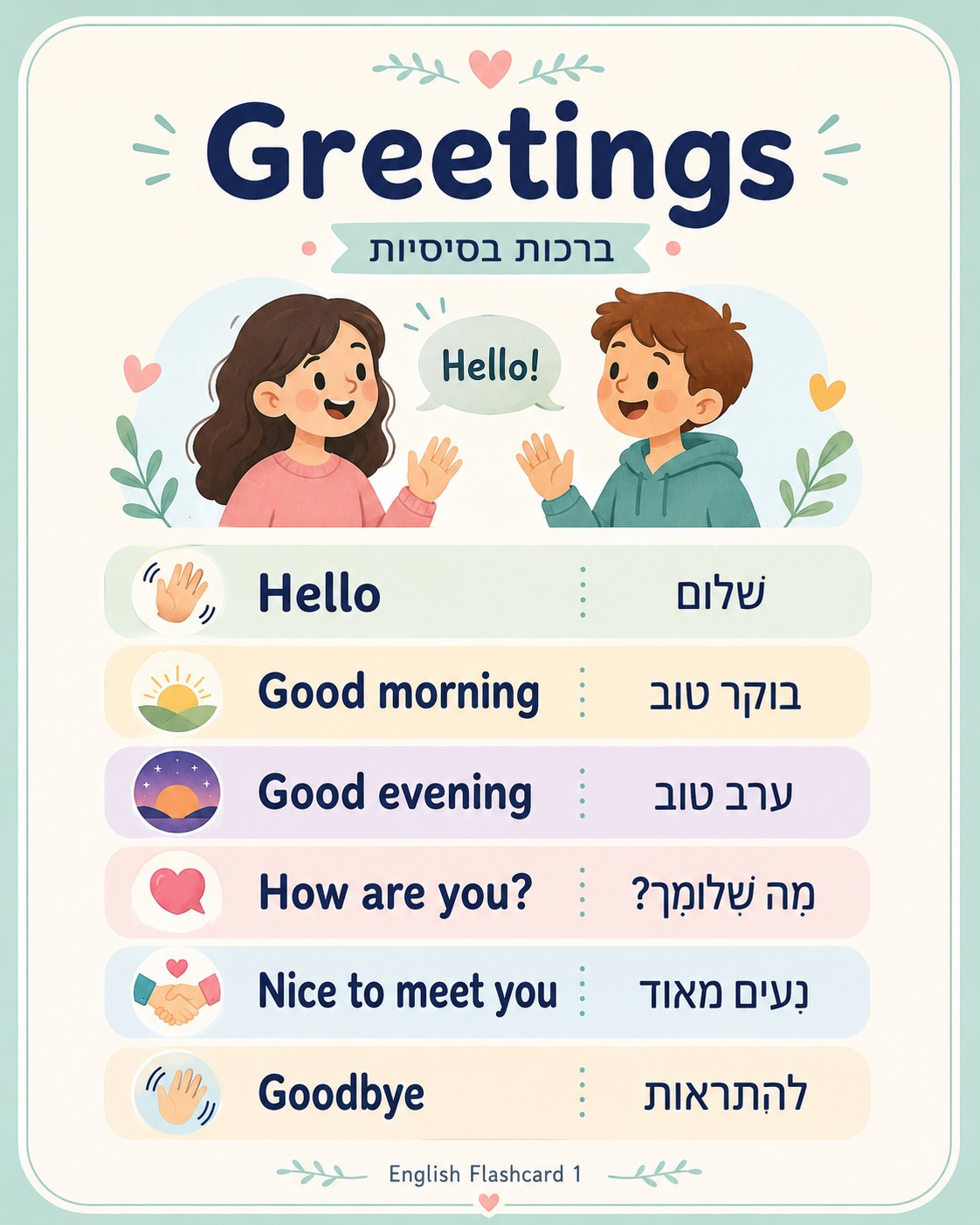 שיעור אנגלית רגוע לילדים