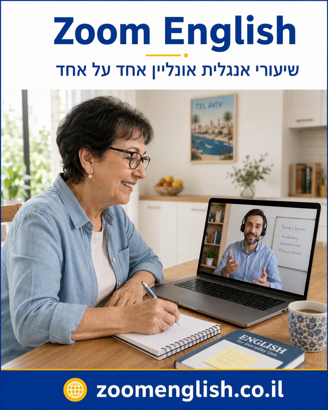 אנגלית למבוגרים מתחילים אחד על אחד: הדרך האישית לבנות ביטחון בדיבור
