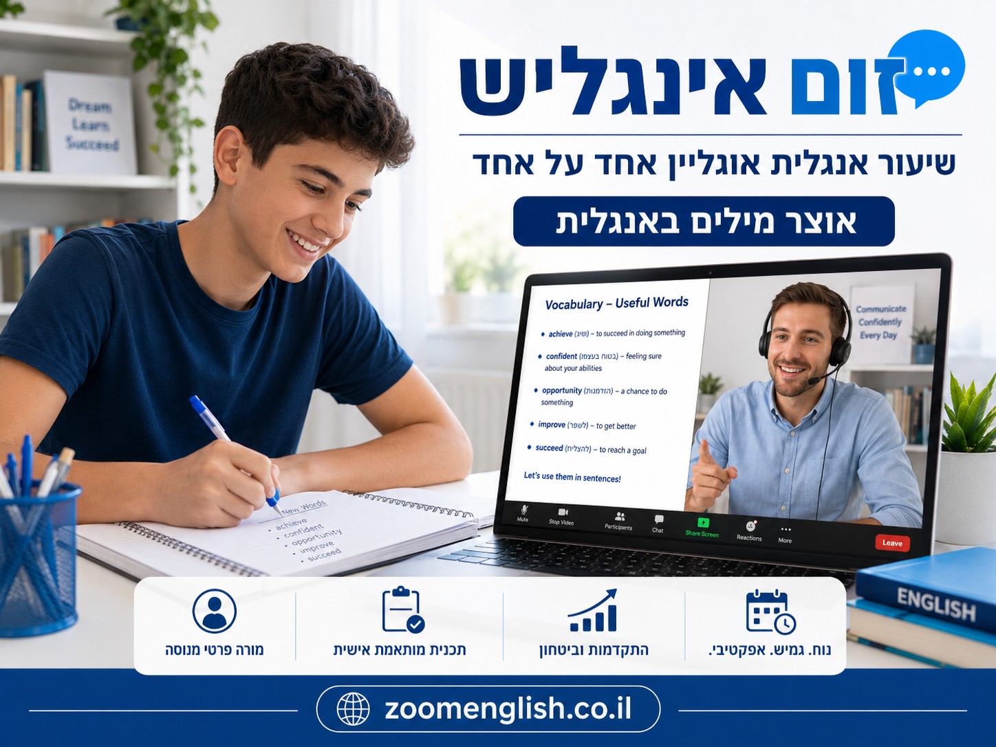 חיזוק אנגלית לתלמידי כיתה יא