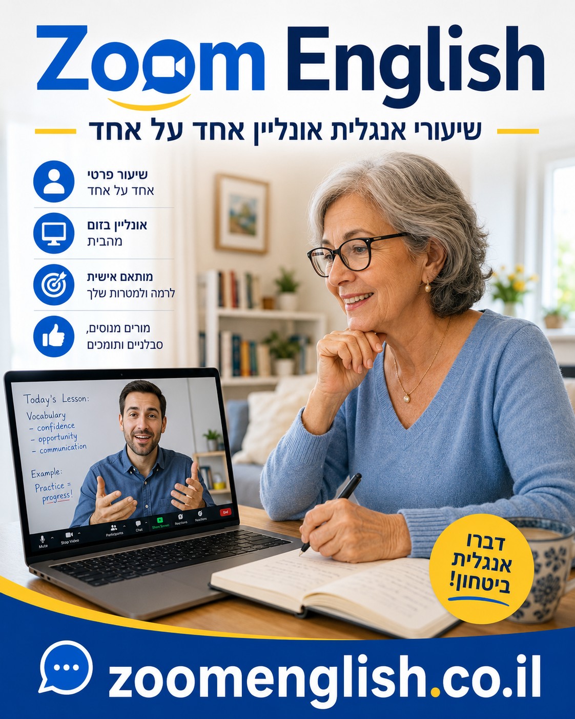 טבלת 256 משפטים באנגלית לפי מצבים