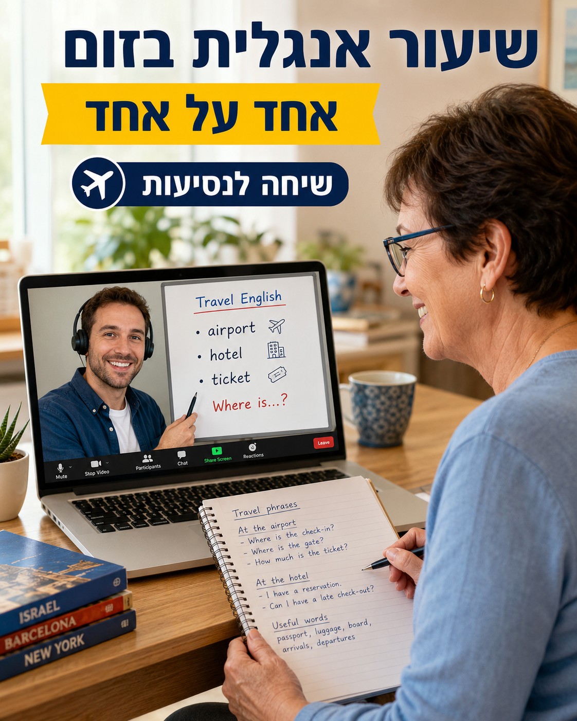 לימודי שיחה ואוצר מילים באנגלית עם מורה לאנגלית בצורה פרטית בירושלים