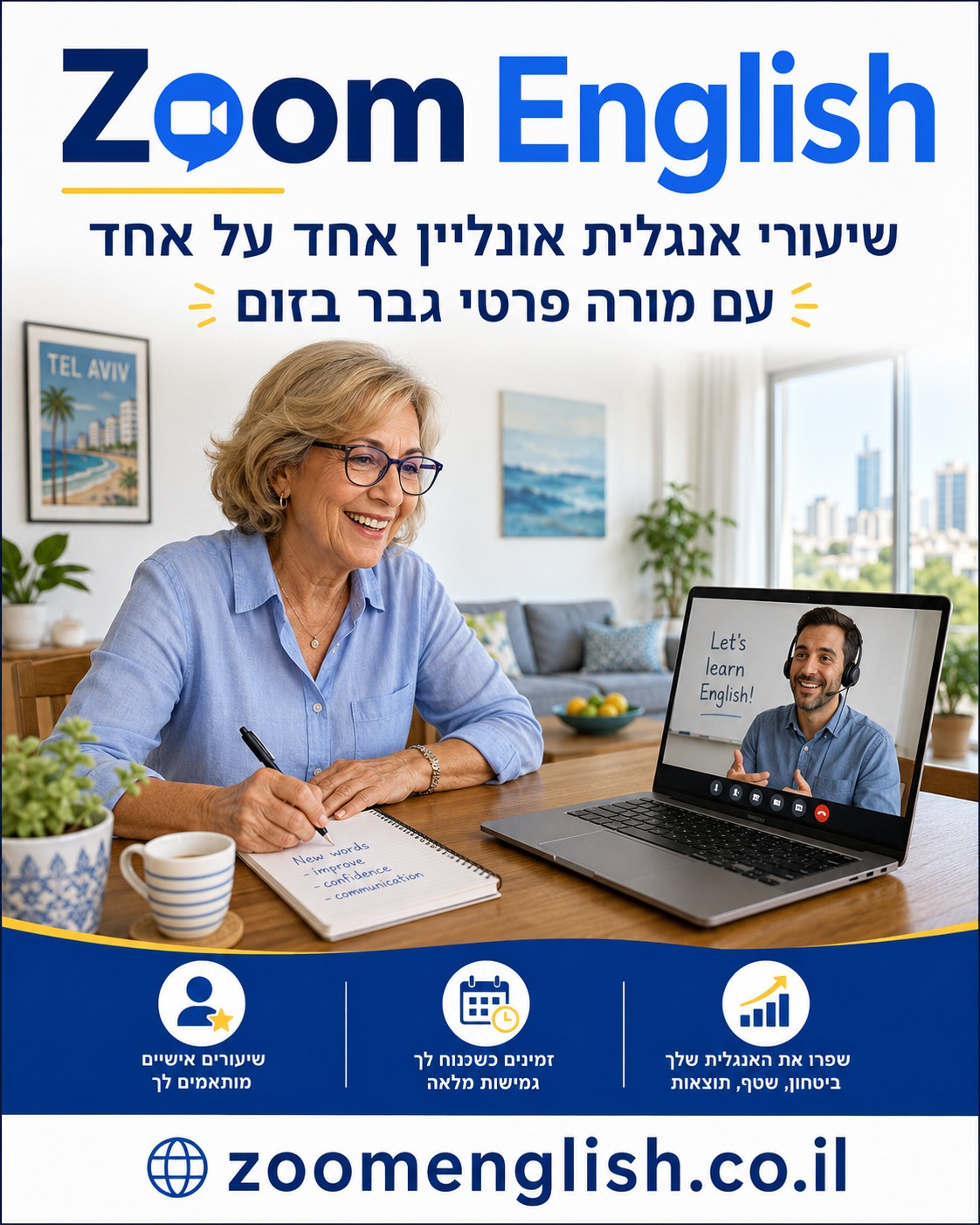 מורה פרטי לאנגלית למבוגר שמתחיל מאפס