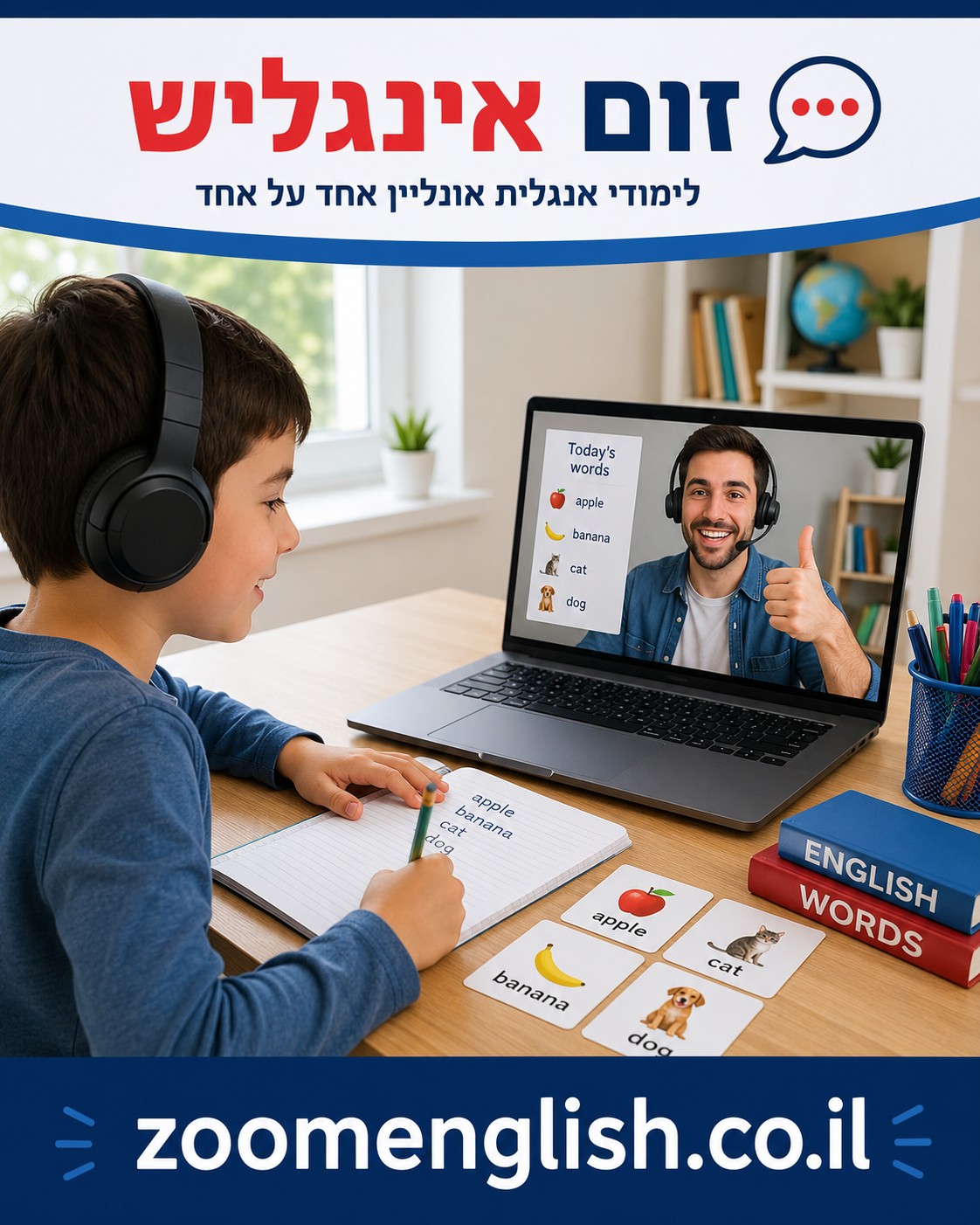 מורה פרטי לאנגלית לקריאת מילים ראשונות