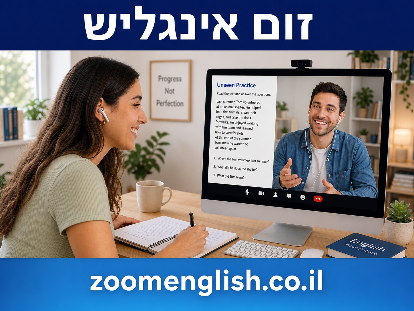 מחפשת מורה לאנגלית ללימוד אנגלית מדוברת - כך תתחילי לדבר בביטחון