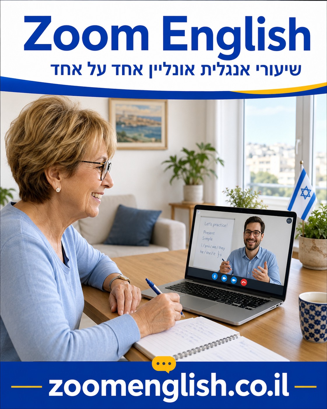 שיעור פרטי באנגלית בזום לשיחה
