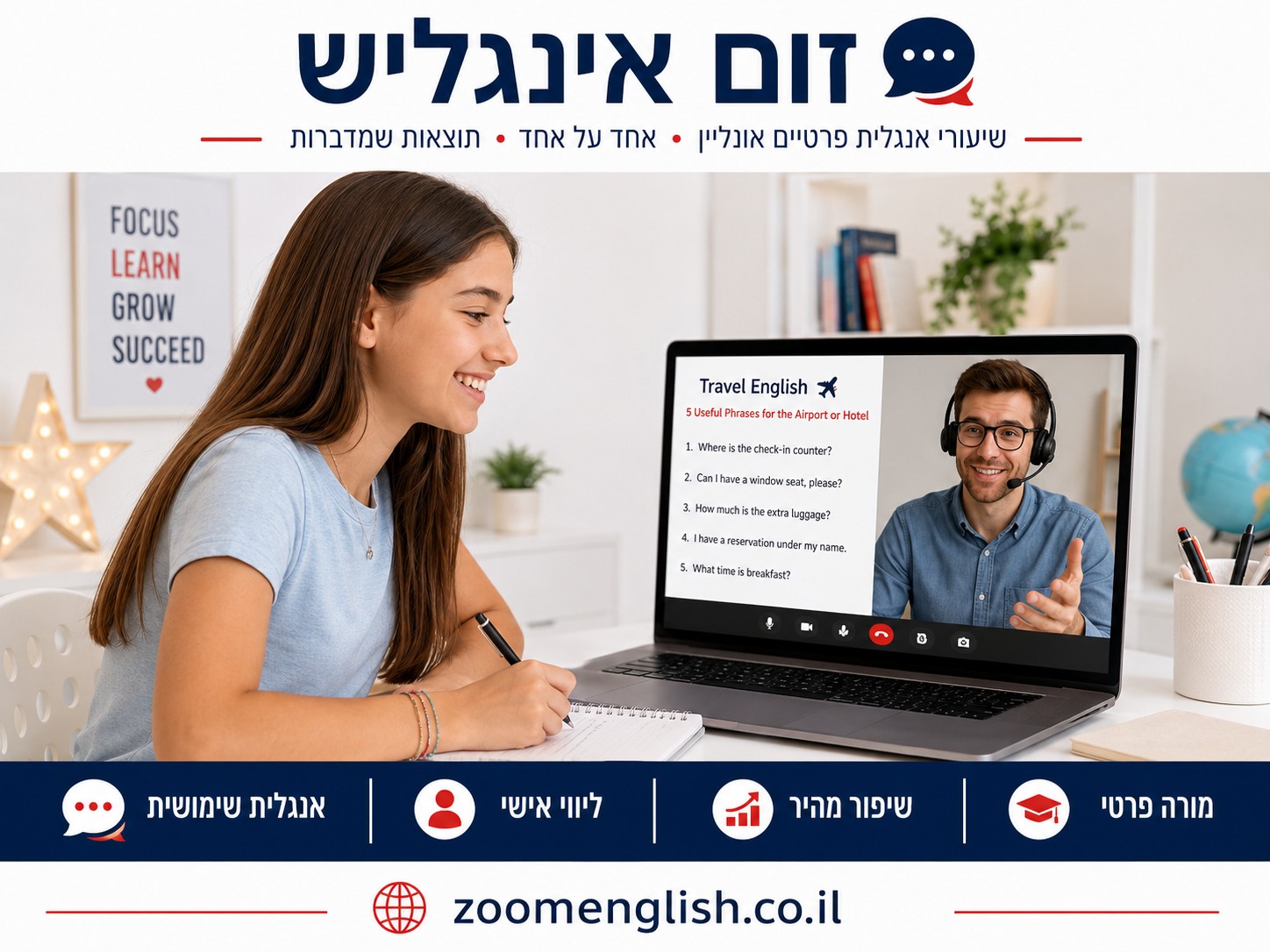 שיעורים פרטיים באנגלית כפר סבא