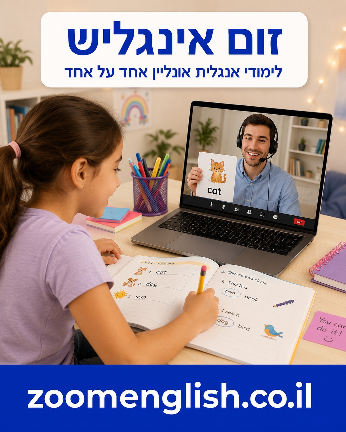  תרגול אנגלית מדוברת בבית לילדים