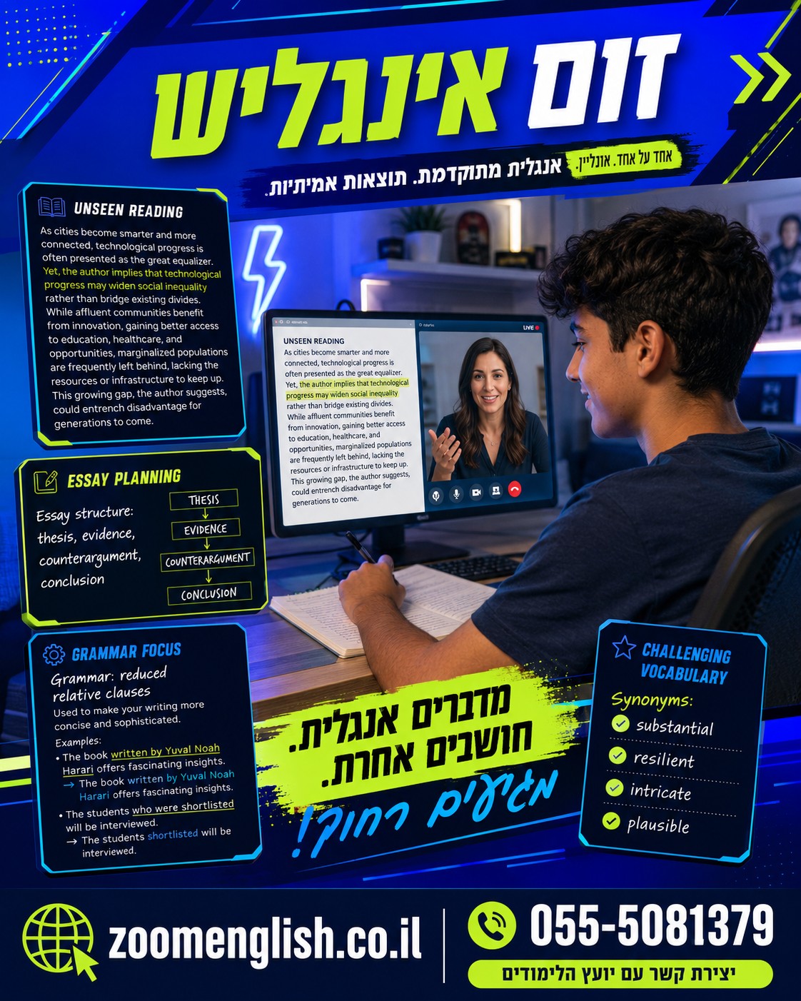 אני בהקבצה א' באנגלית אבל לא מבינה את המורה — איך לומדים אנגלית מדוברת מהר?