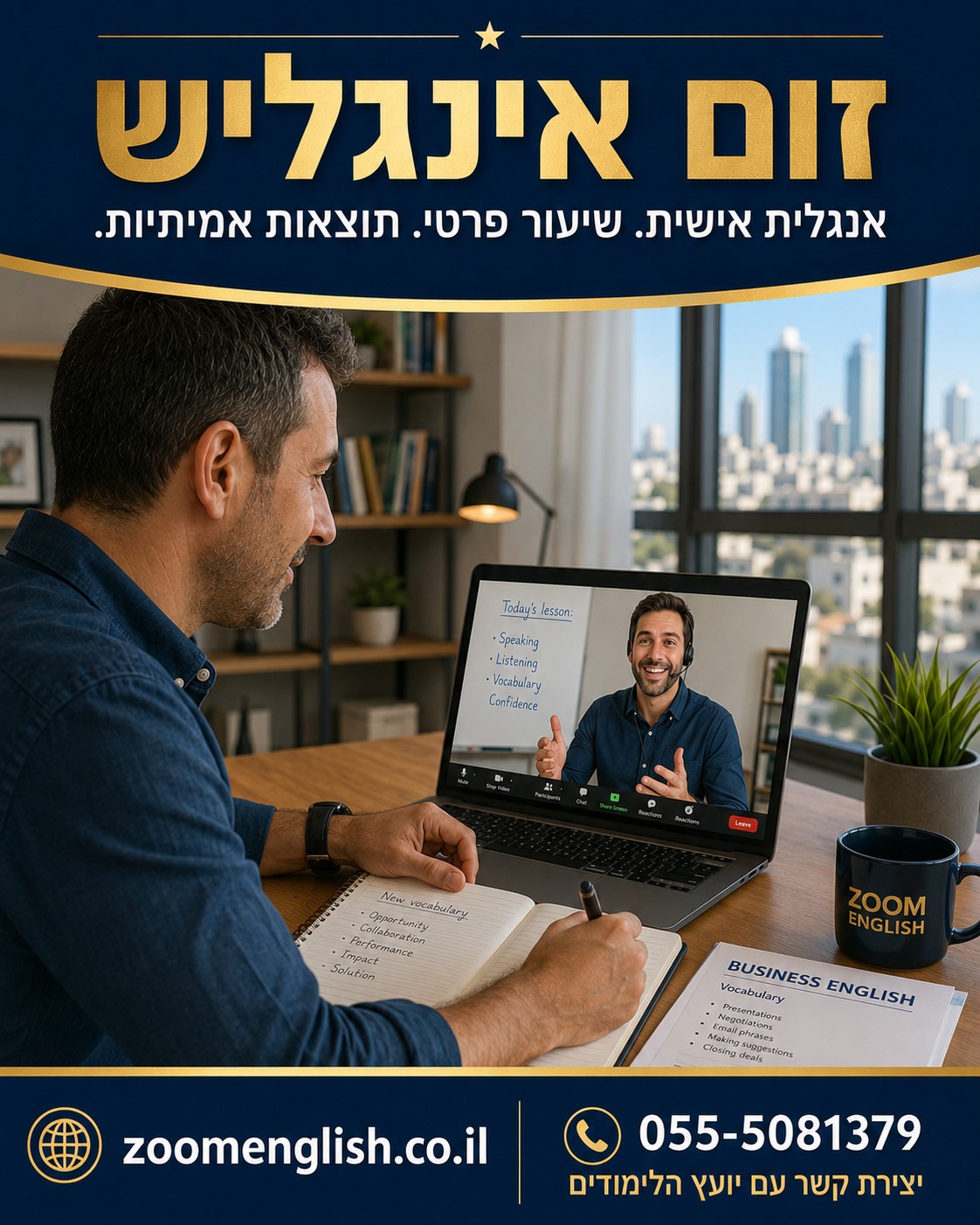 לדבר אנגלית שוטפת תוך שלושה חודשים