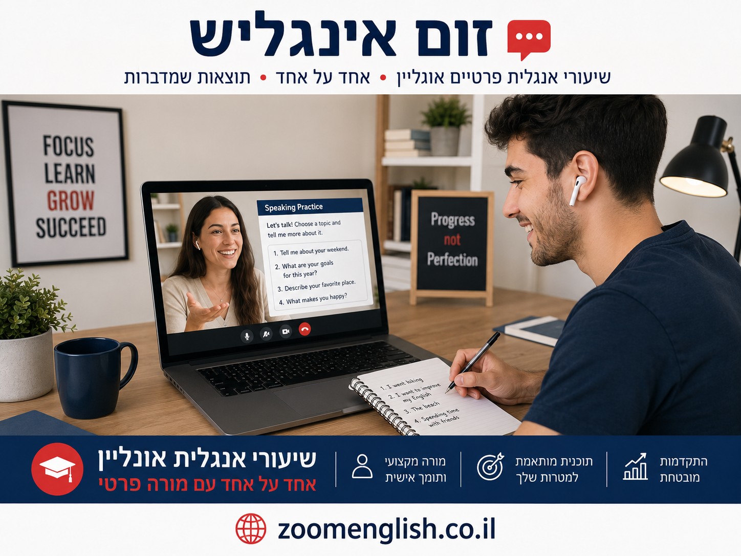 מורה פרטי לאנגלית אונליין לפני מיון צבאי