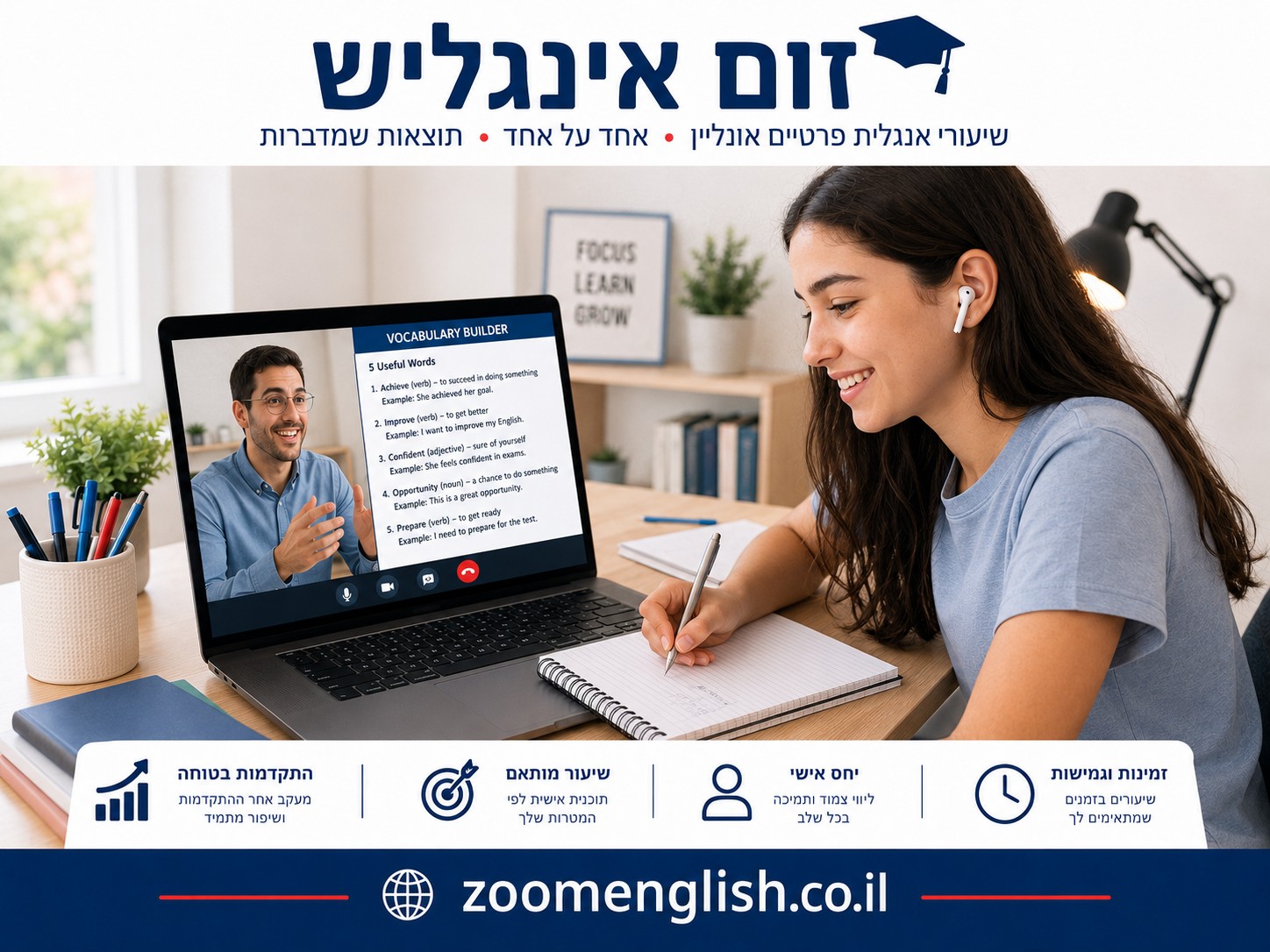 מורה פרטי לאנגלית לפני מעבר לחו״ל