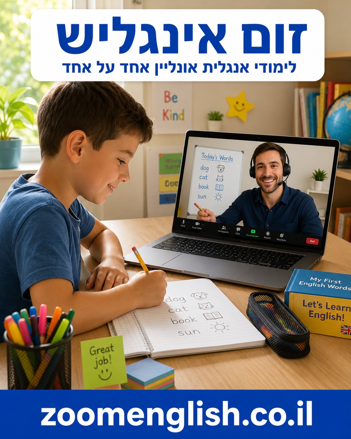 מורים לאנגלית לילדים מומלצים אונליין