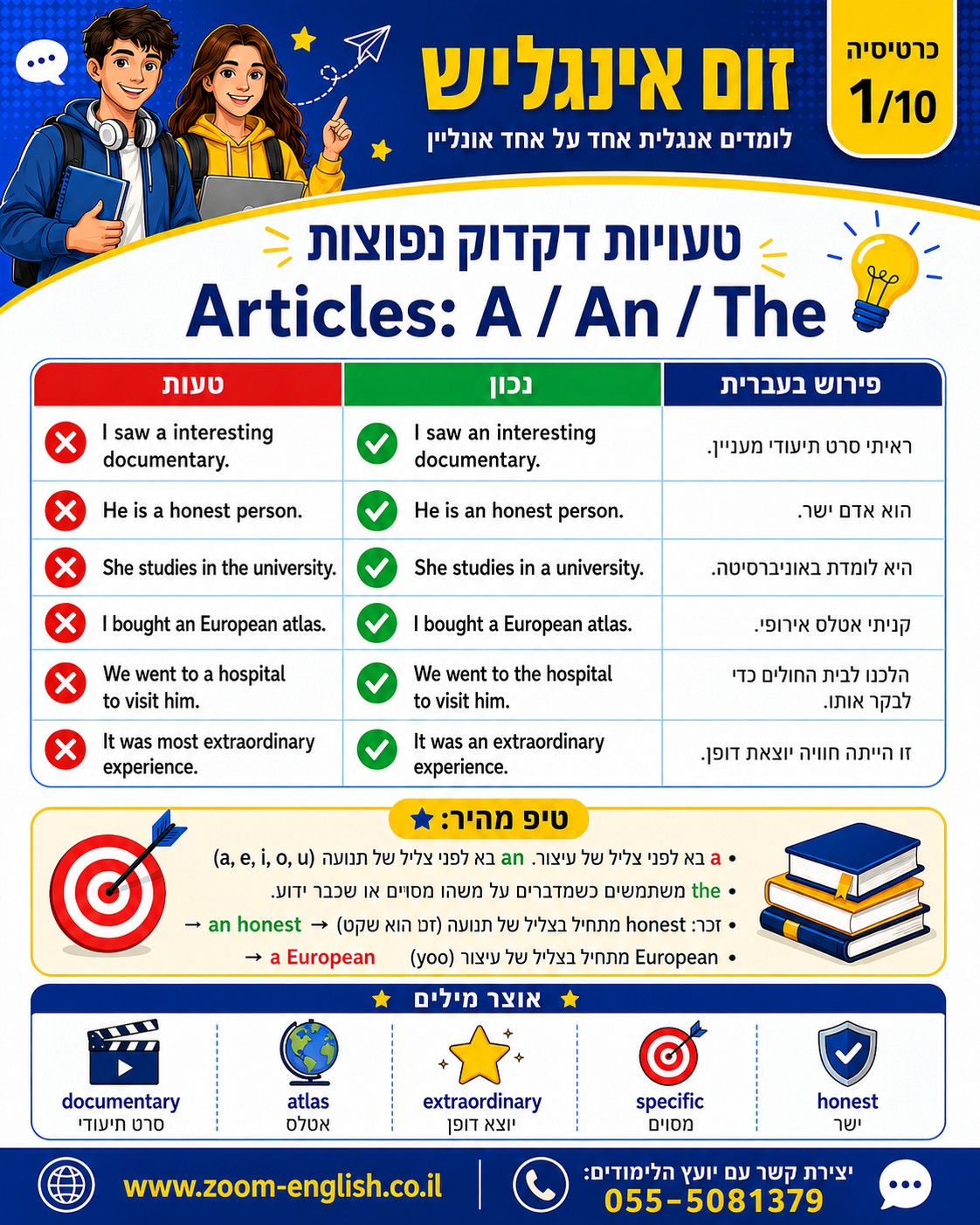 צפת קורס אנגלית