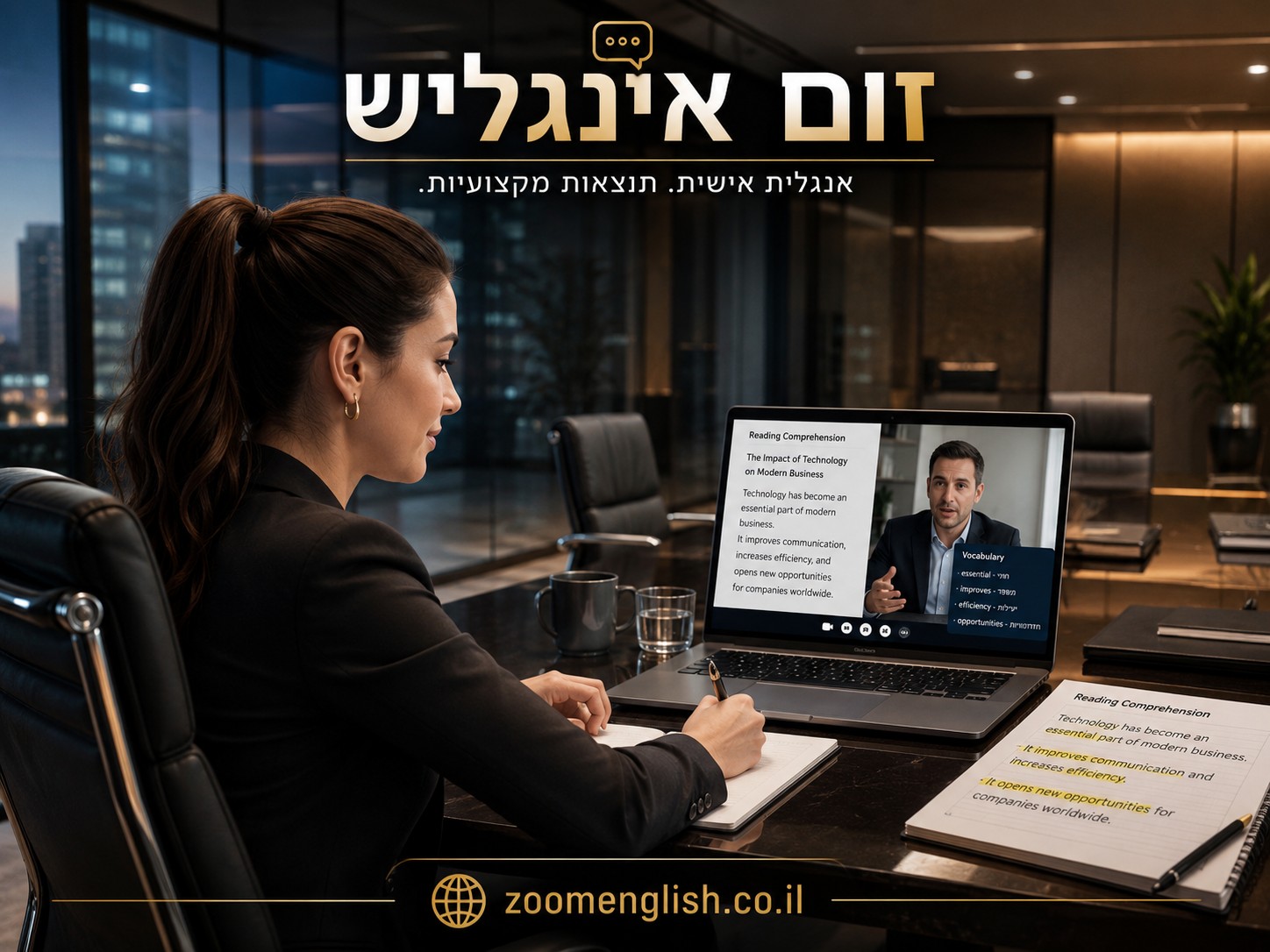 קורס אנגלית אונליין עם מורה פרטי